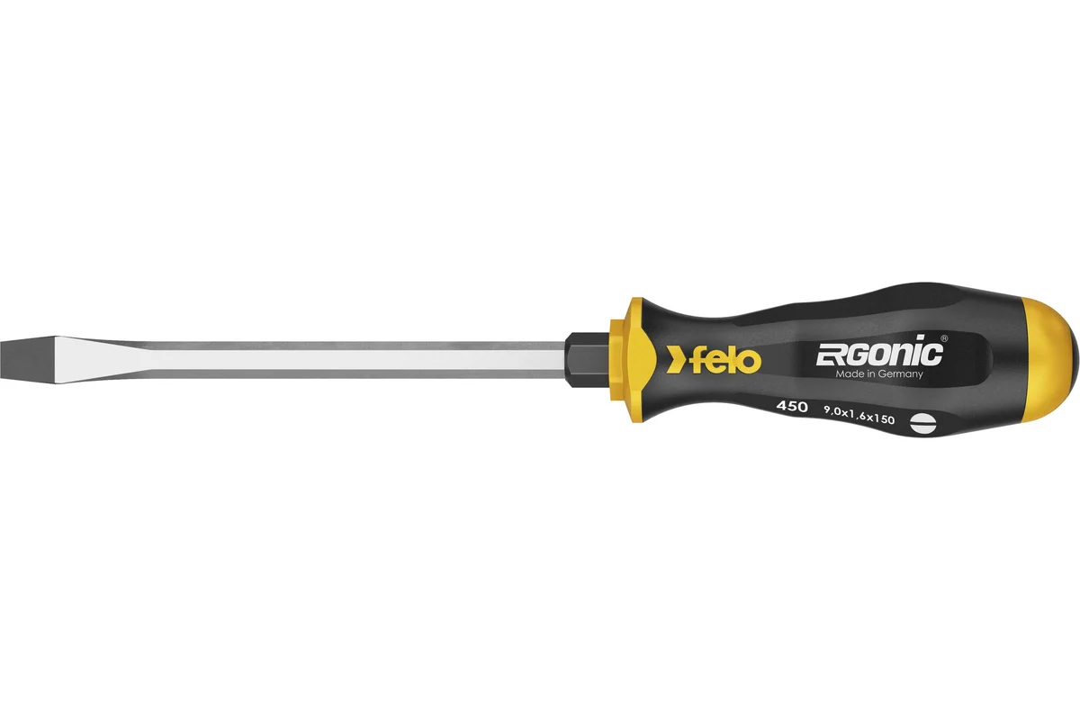 Плоская шлицевая ударная отвертка Felo Ergonic 7,0X1,2X130 45007040 — детальное фото