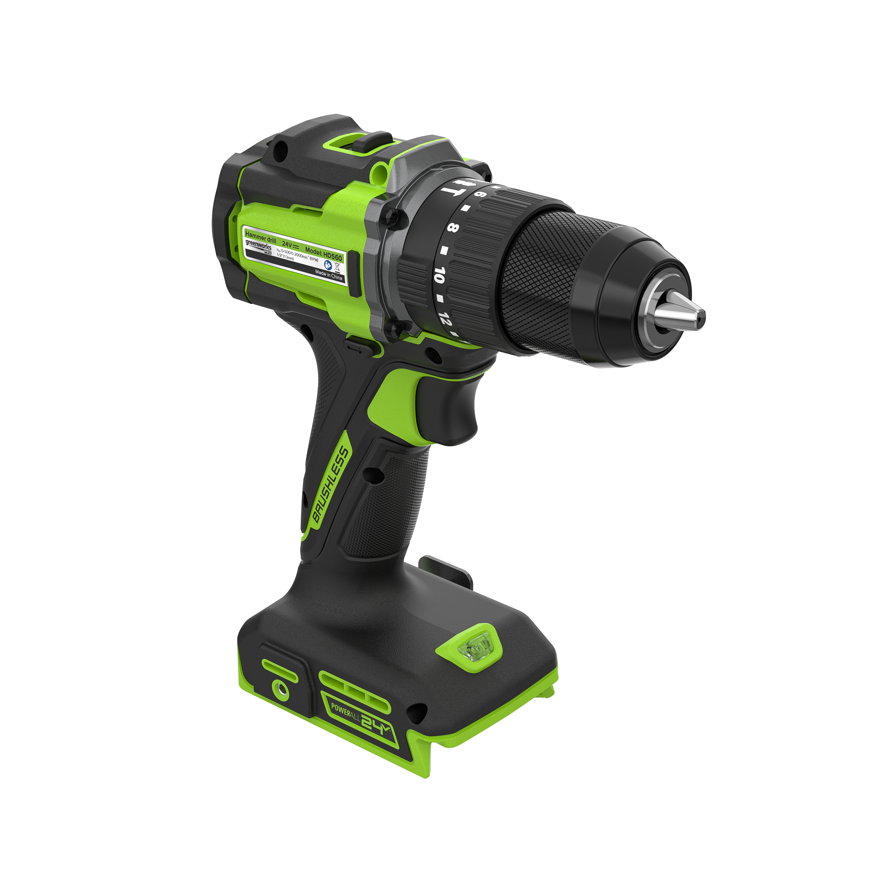 Дрель-шуруповерт ударная Greenworks HD560 24V HD56000 (30/60 Нм) бесщеточная аккумуляторная — детальное фото