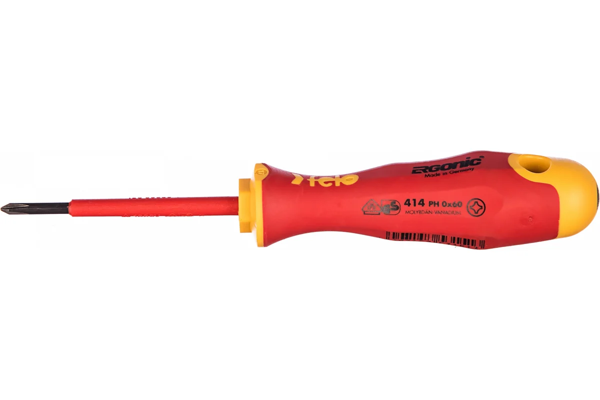 Диэлектрическая крестовая отвертка Felo Ergonic PH 0X 60 41400190 — детальное фото