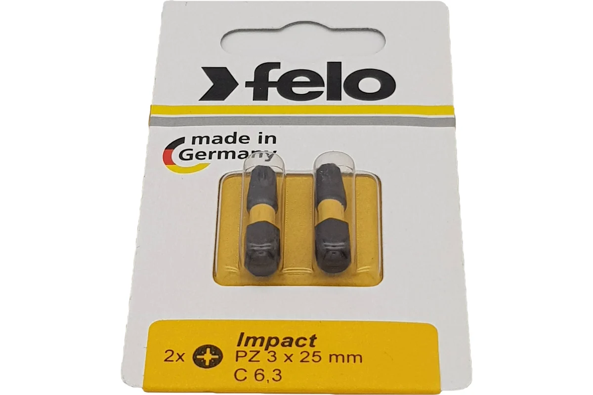 Бита крестовая ударная Impact (2 шт; 25 мм; PZ3) Felo 02103241 — детальное фото