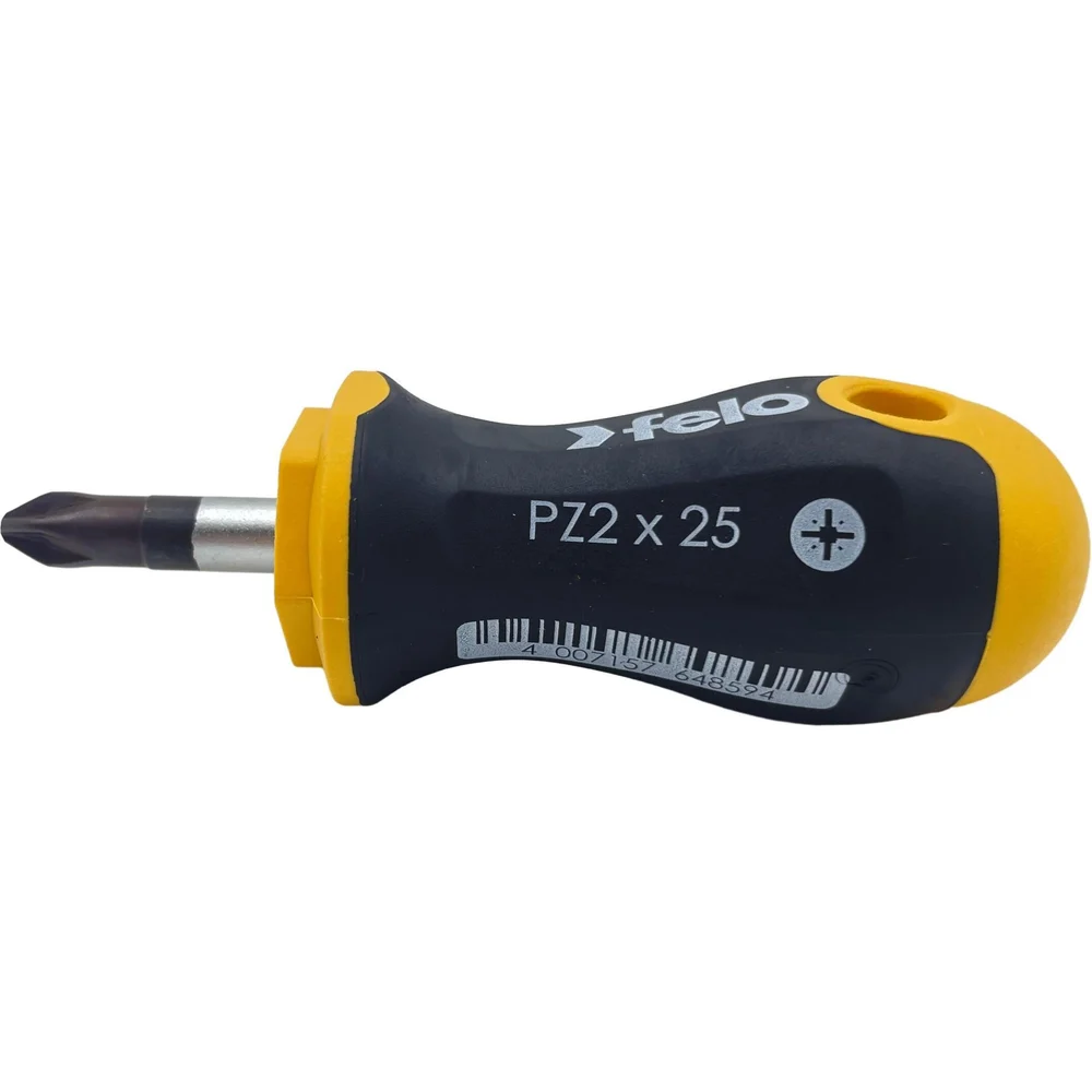 Крестовая отвертка Felo Ergonic Stubby PZ2x25 мм 46102010 — детальное фото