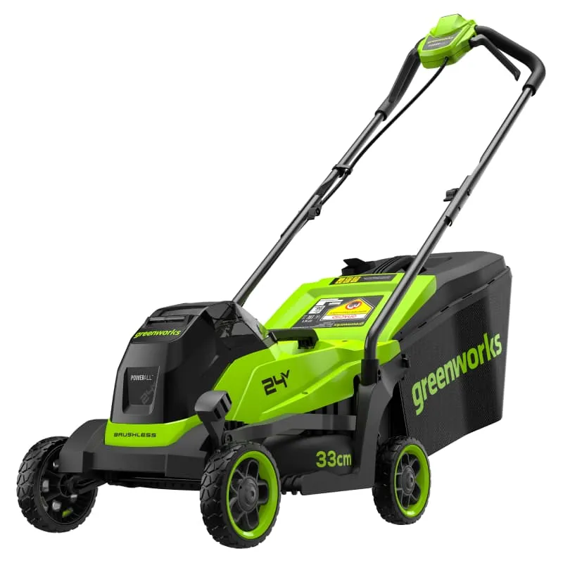 Газонокосилка аккумуляторная 33 см Greenworks 24V GD24LM331 2520607, бесщеточная, без АКБ и ЗУ