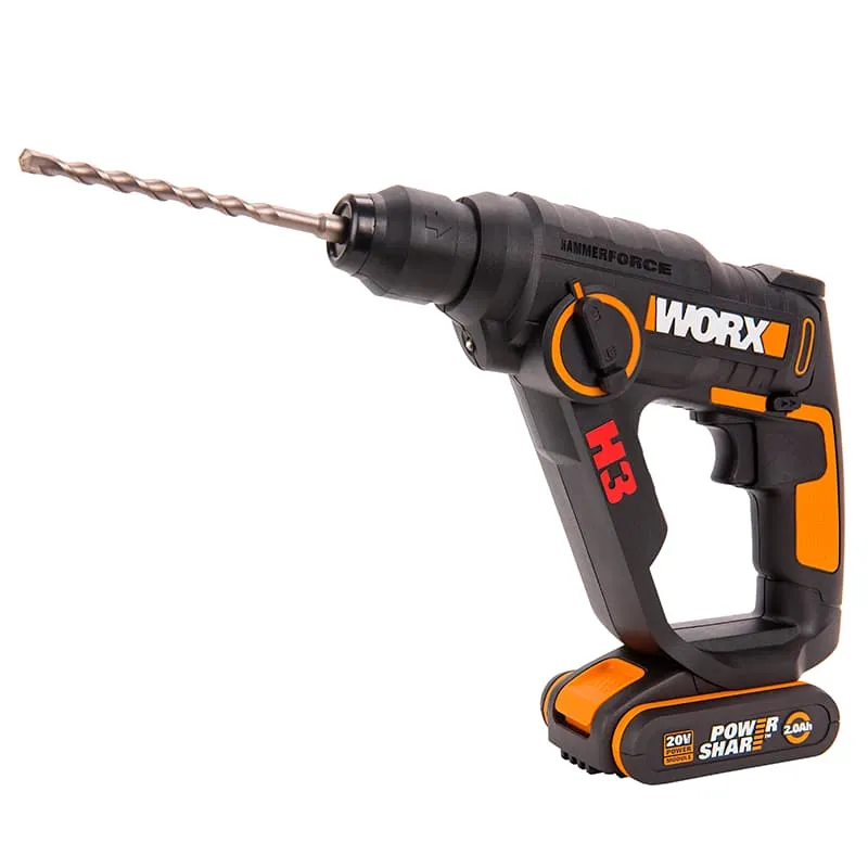 Перфоратор WORX WX390 H3 20V 1,2Дж аккумуляторный — детальное фото