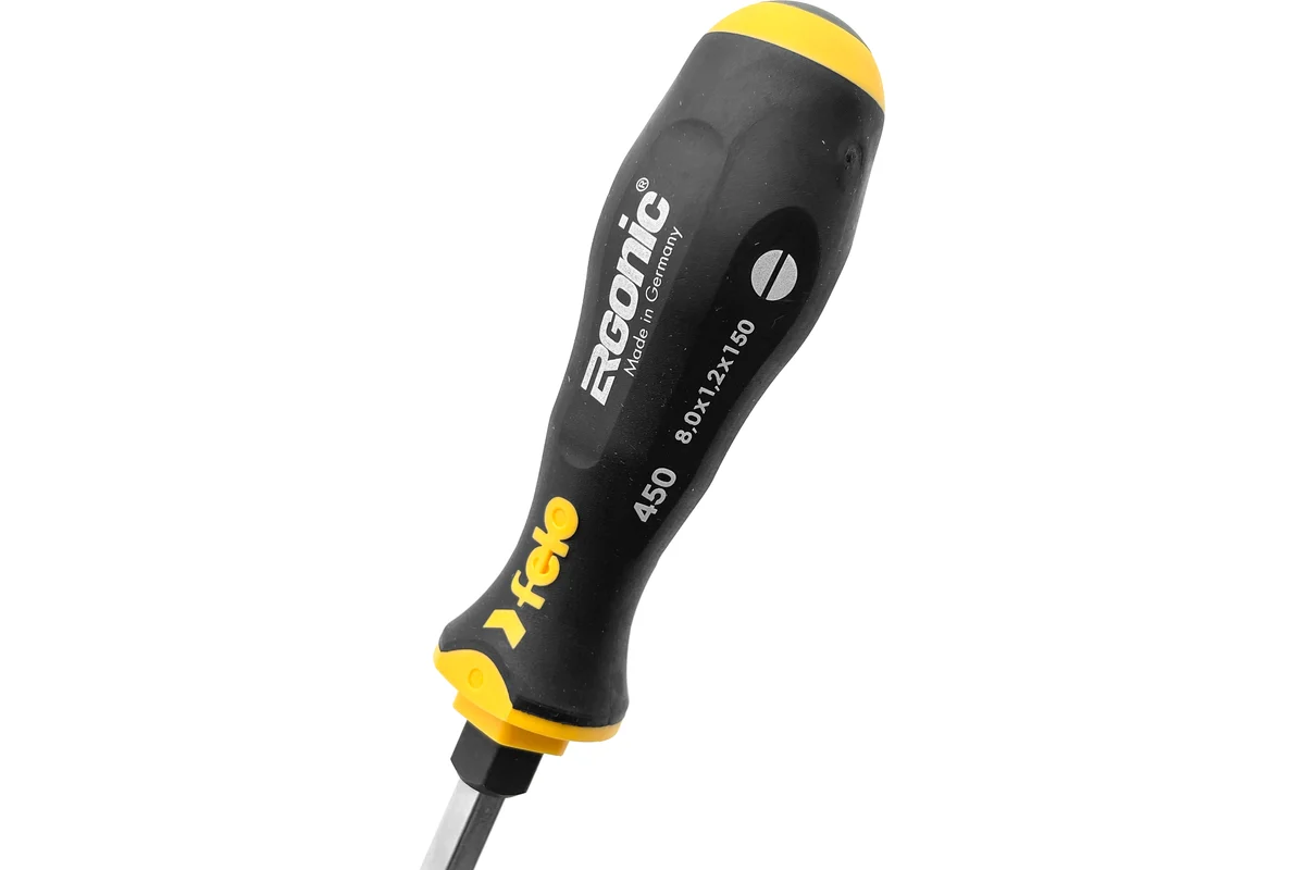 Плоская шлицевая ударная отвертка Felo Ergonic 8,0x1,2x150 45008040 — детальное фото