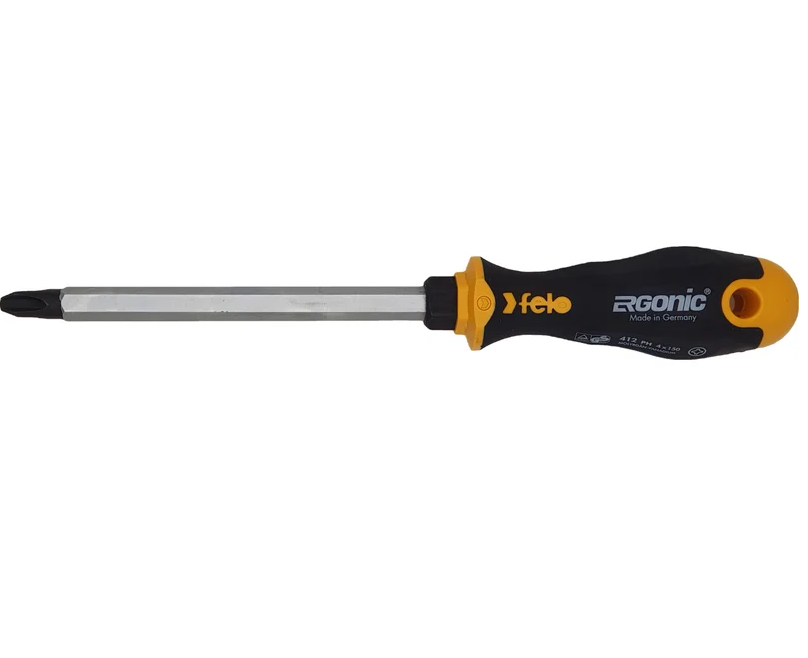 Крестовая отвертка Felo Ergonic с шестигранным лезвием PH4x150 41240540 — детальное фото