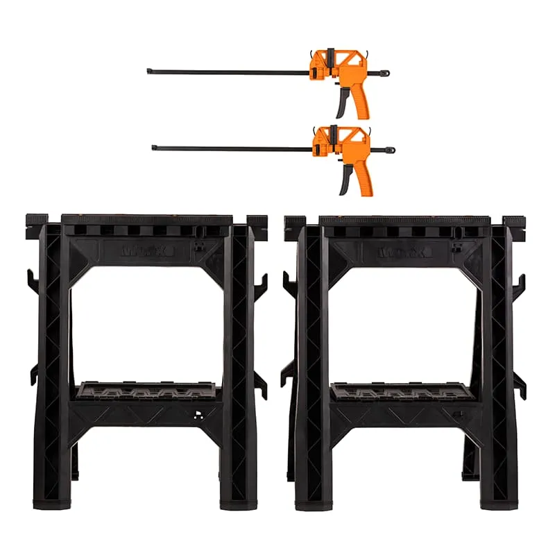 Строительные козлы для пиления с зажимом WORX WX065 — детальное фото